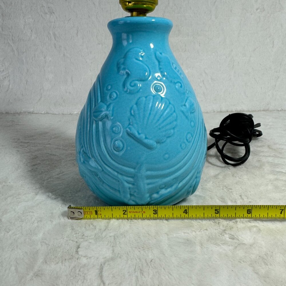 Disney Vintage Little Mermaid Lamp Blue Ceramic 1989 Base only no Shade - Picture 10 of 10